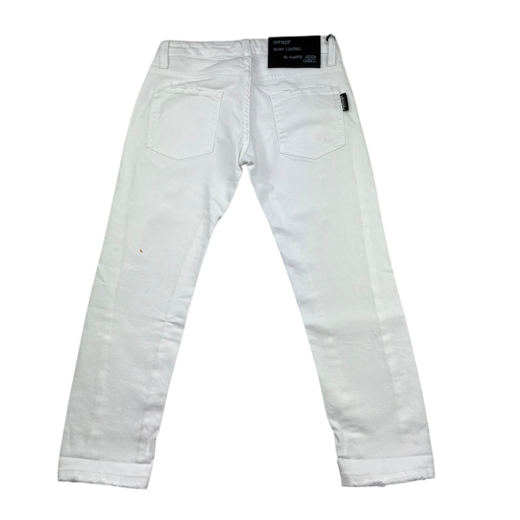 Patriot Jeans Tinta Unita con Girovita Regolabile per Bambino PJ5S2SPBK21 BIANCO PATRIOT 