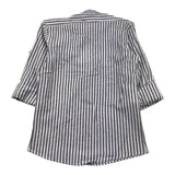 Over-D Camicia Tinta Unita con Fantasia A Righe Manica Lunga Bianco per Bambino