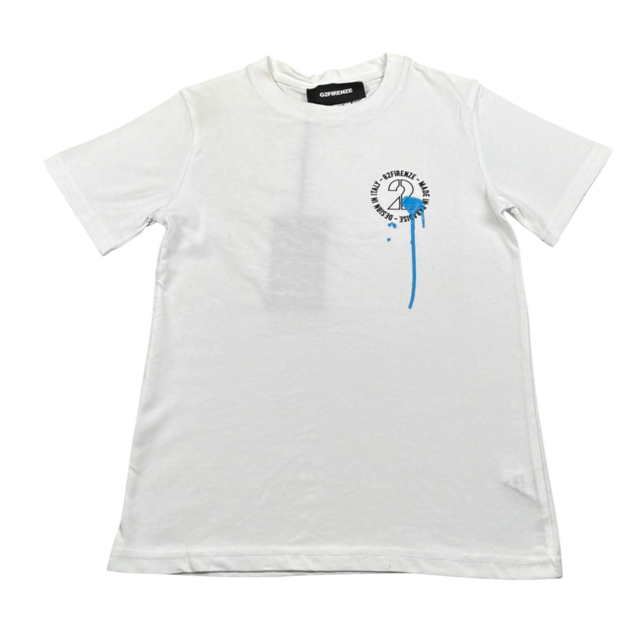 G2Firenze T-Shirt Girocollo tinta unita con Stampa Bianco per Bambino 00811 BIANCO G2FIRENZE 