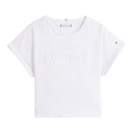 Tommy Hilfiger T-Shirt Tinta Unita con Stampa per Bambina KG0KG08550 BIANCO TOMMY HILFIGER 