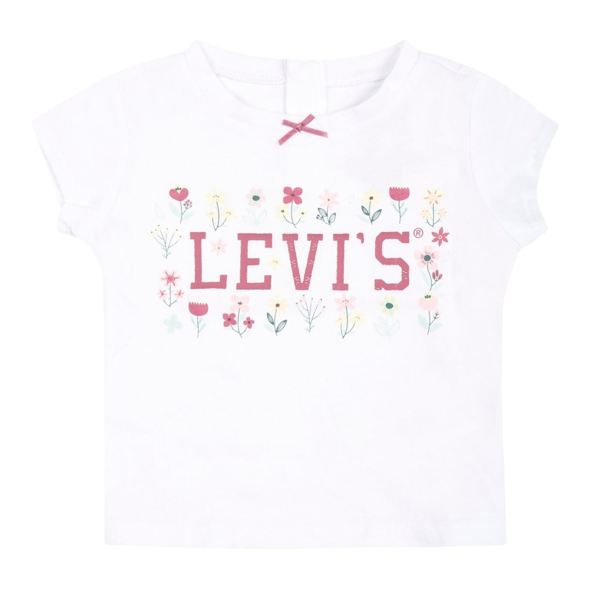 Levi'S T-Shirt Tinta Unita Girocollo con Stampa per Neonata FHNFJ BIANCO LEVI'S 