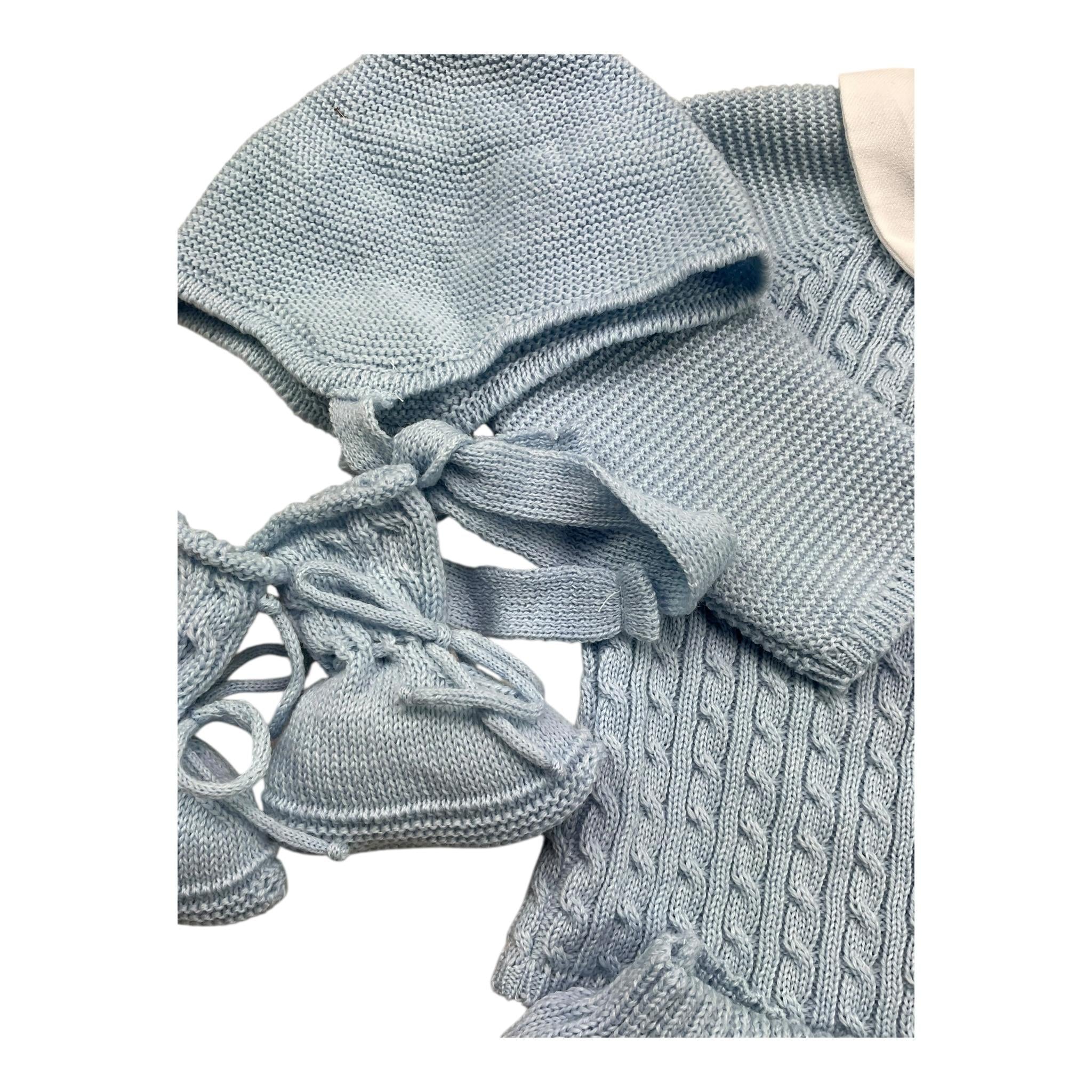 MAC ILUSIO'N completi 4 pezzi maglia-culotte-cappello-babbucce tinta unita Azzurro per Neonato 9433 AZZURRO MAC ILUSIO'N 