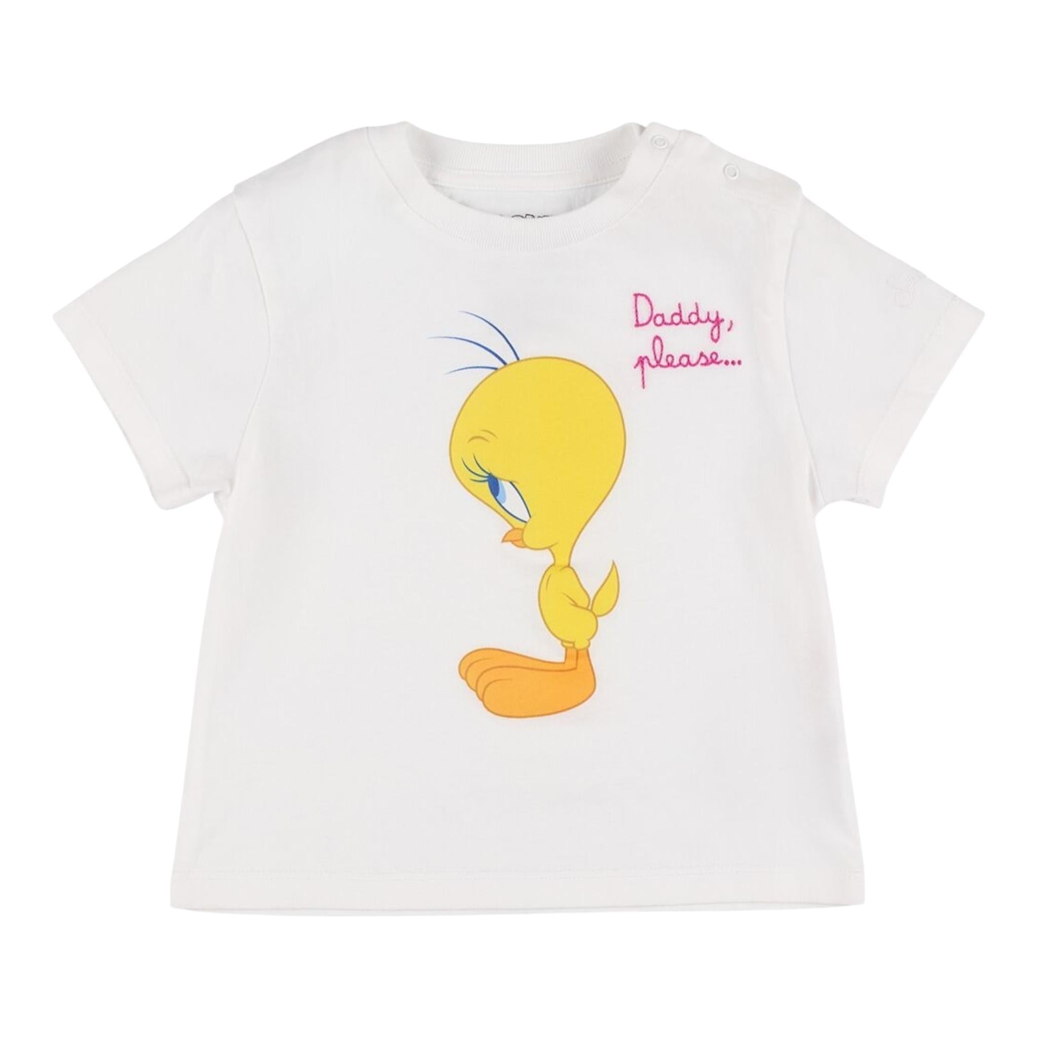 Saint Barth T-Shirt Girocollo Tinta Unita con Stampa per Bambina ELLY0010349 BIANCO SAINT BARTH 