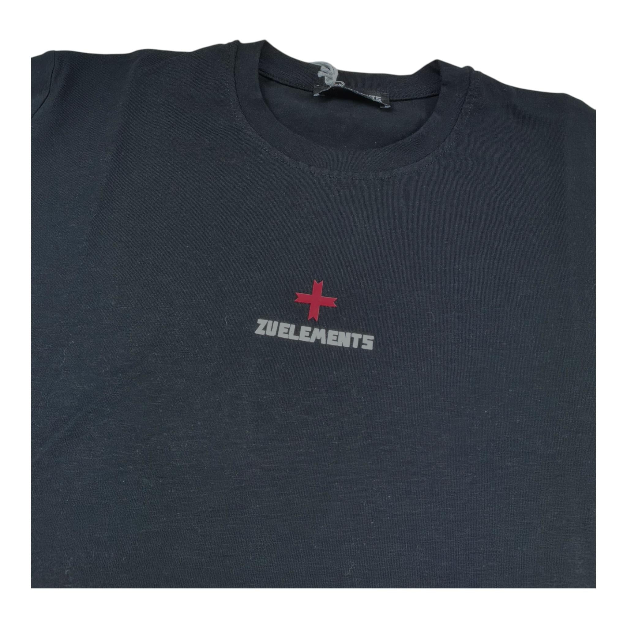 Zu+Elements T-Shirt Girocollo Tinta Unita con Stampa per Bambino ZU1608 NERO ZU+ELEMENTS 