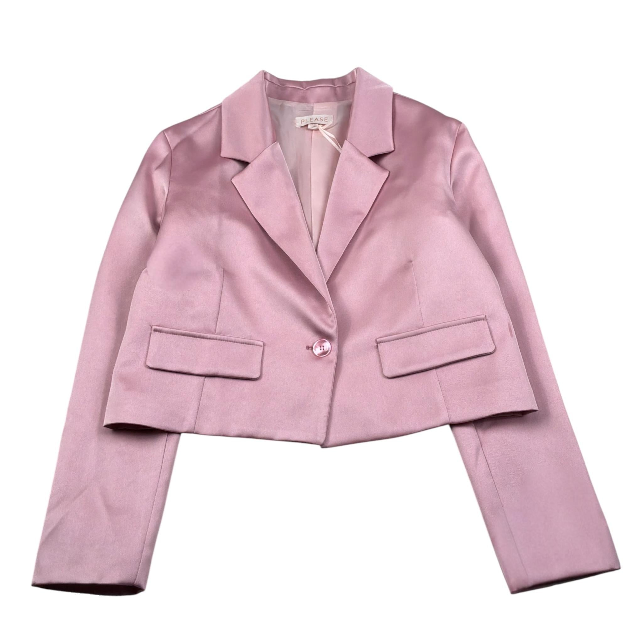Please Giacca tinta unita In Raso Rosa per Bambina JB01310G73XXX ROSA PLEASE 