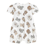 Mayoral Pagliaccetto Mezza Manica Tinta Unita con Stampe Orsi per Neonata 1754 BIANCO MAYORAL 