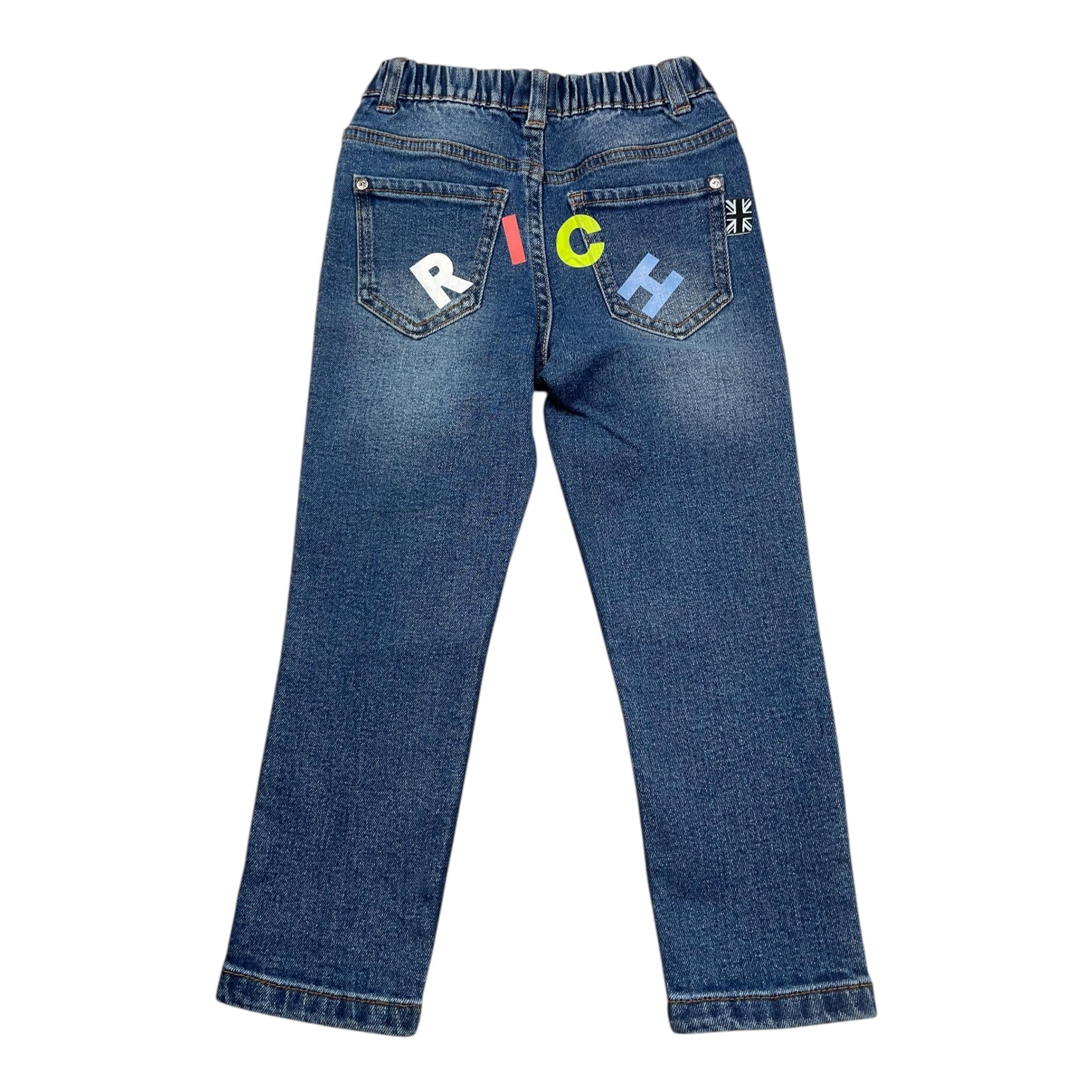 JOHN RICHMOND jeans tinta unita con elastico in vita Blu per Bambino RIP24139JE BLU JOHN RICHMOND 