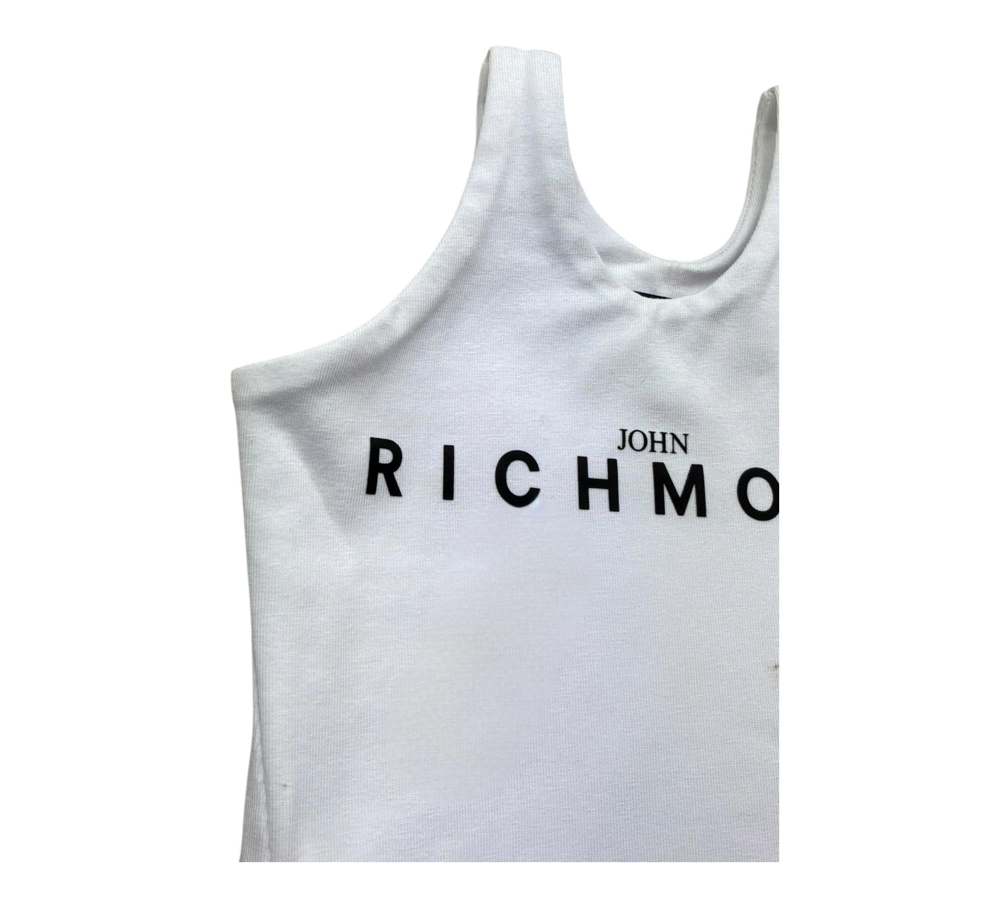 John Richmond Costume Intero Tinta Unita con Logo per Neonata RIP26039CO BIANCO JOHN RICHMOND 
