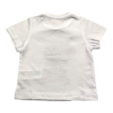 Jeckerson T-Shirt Girocollo Tinta Unita Con Stampa In Contrasto Bianco Per Neonato