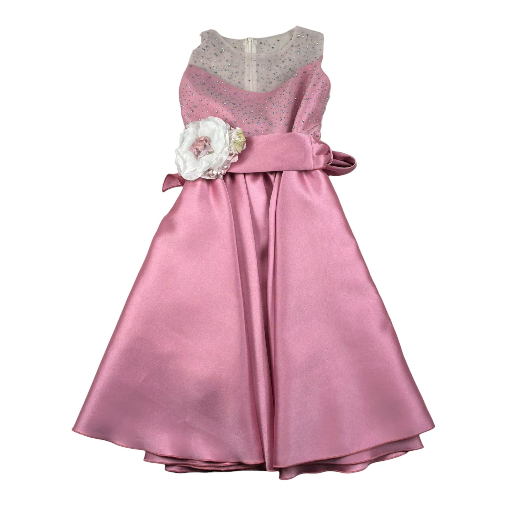 Magnifica Lulu Abito Cerimonia Giromanica Tinta Unita per Bambina AGATHAR ROSA MAGNIFICA LULU 