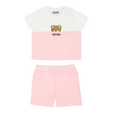 Moschino Completo 2 Pezzi T-Shirt-Bermuda Bicolore per Neonata MUG01FA ROSA MOSCHINO 