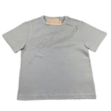 Miss Blumarine T-Shirt Girocollo Tinta Unita con Brillantini per Bambina BGTS001 AZZURRO MISS BLUMARINE 