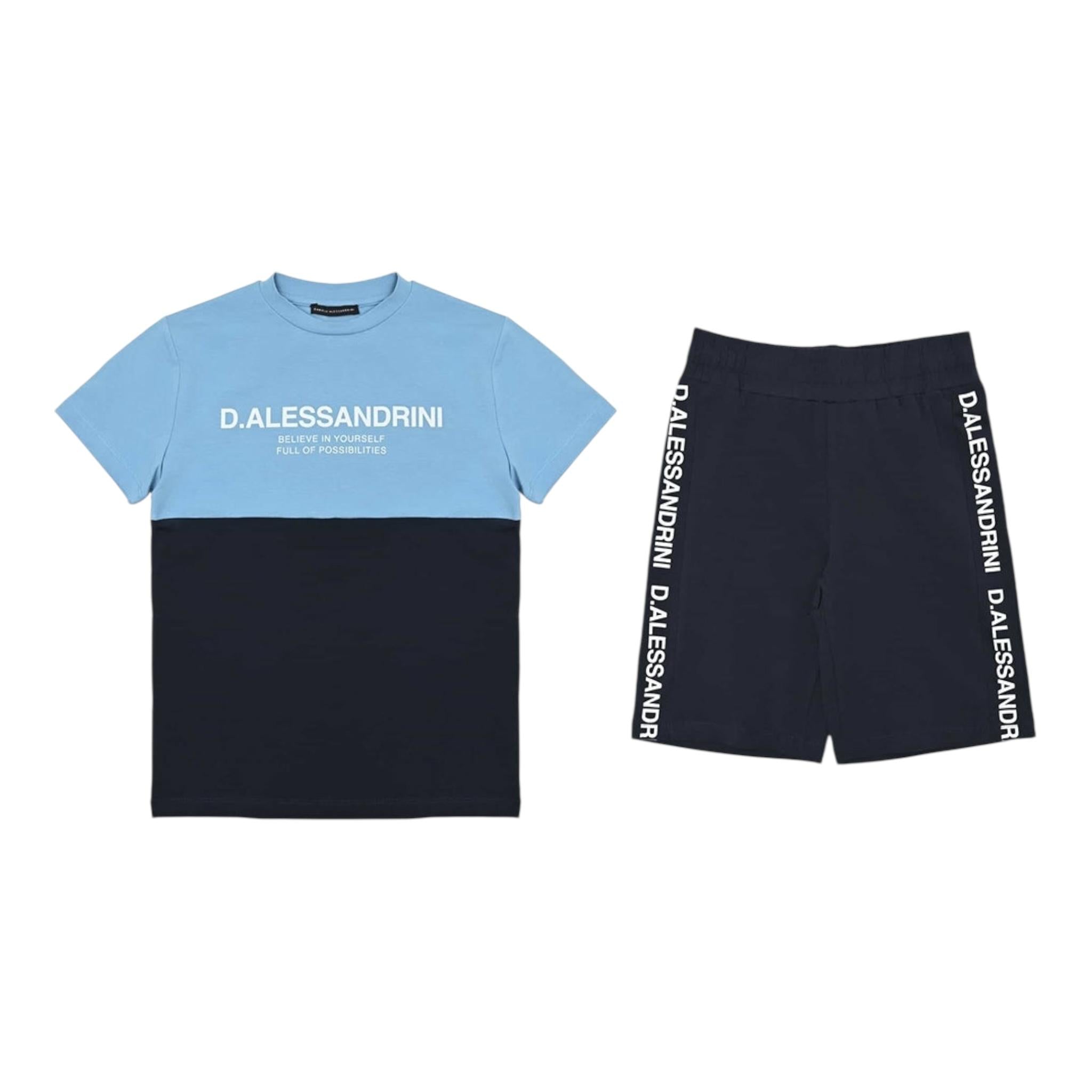 Daniele Alessandrini Completo 2 Pezzi T-Shirt-Bermuda per Bambino 1236K00356 BLU DANIELE ALESSANDRINI 