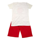 Daniele Alessandrini Completo T-Shirt-Bermuda Bicolore Bianco/Rosso per Bambino