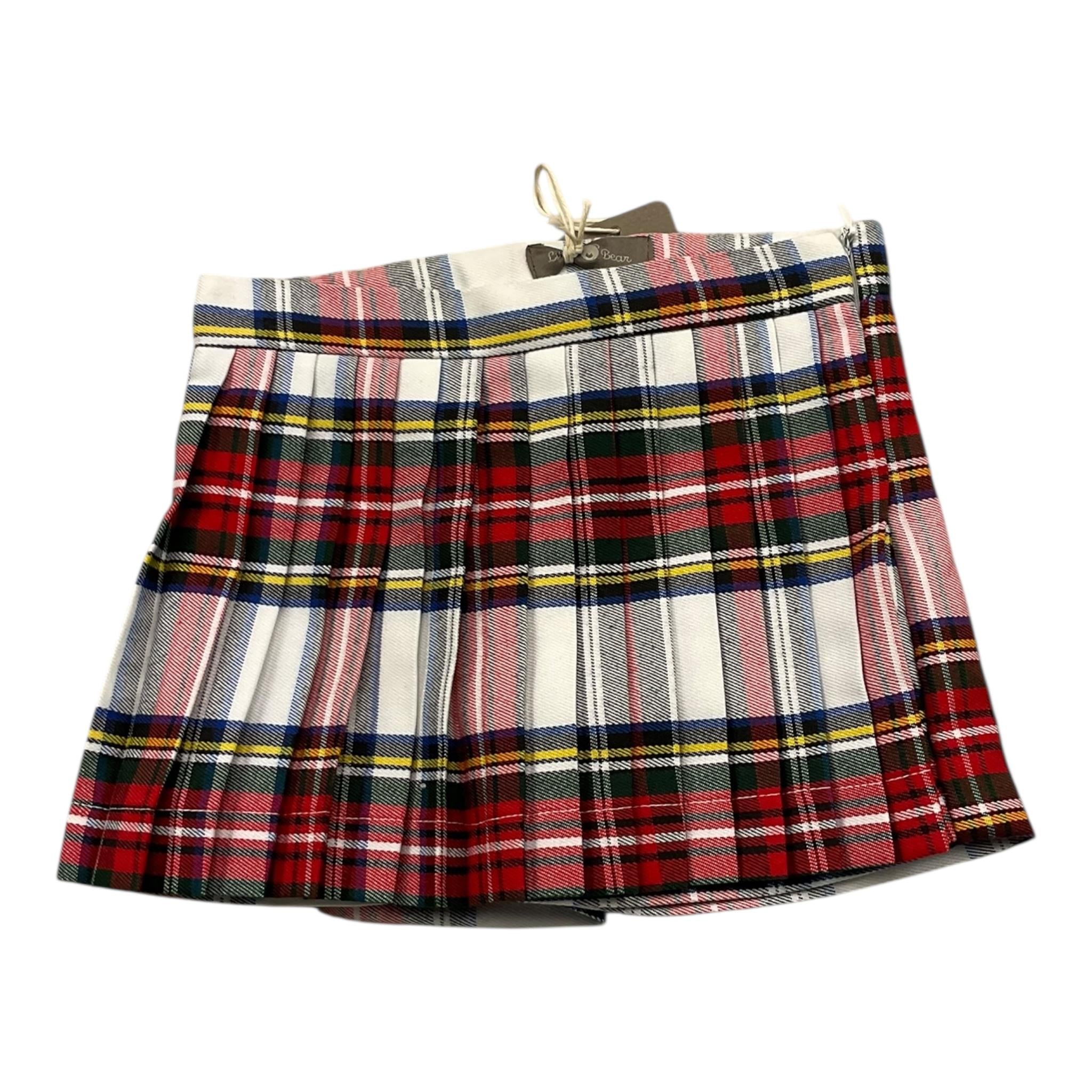 LITTLE BEAR short tinta unita con fantasia scozzese Bianco per Bambina 5259 BIANCO LITTLE BEAR 