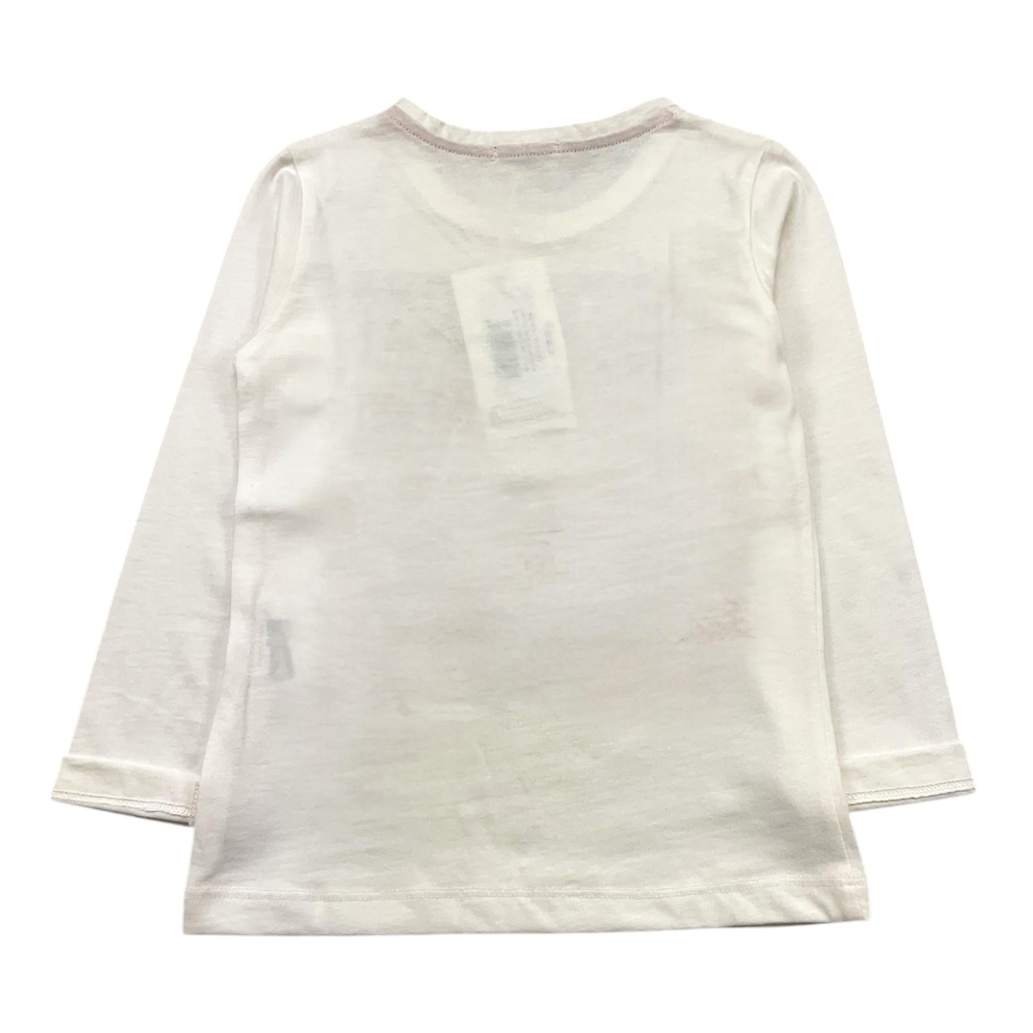 EMC shirt girocollo tinta unita con stampa in contrasto Panna per Bambino BX1873 PANNA EMC 