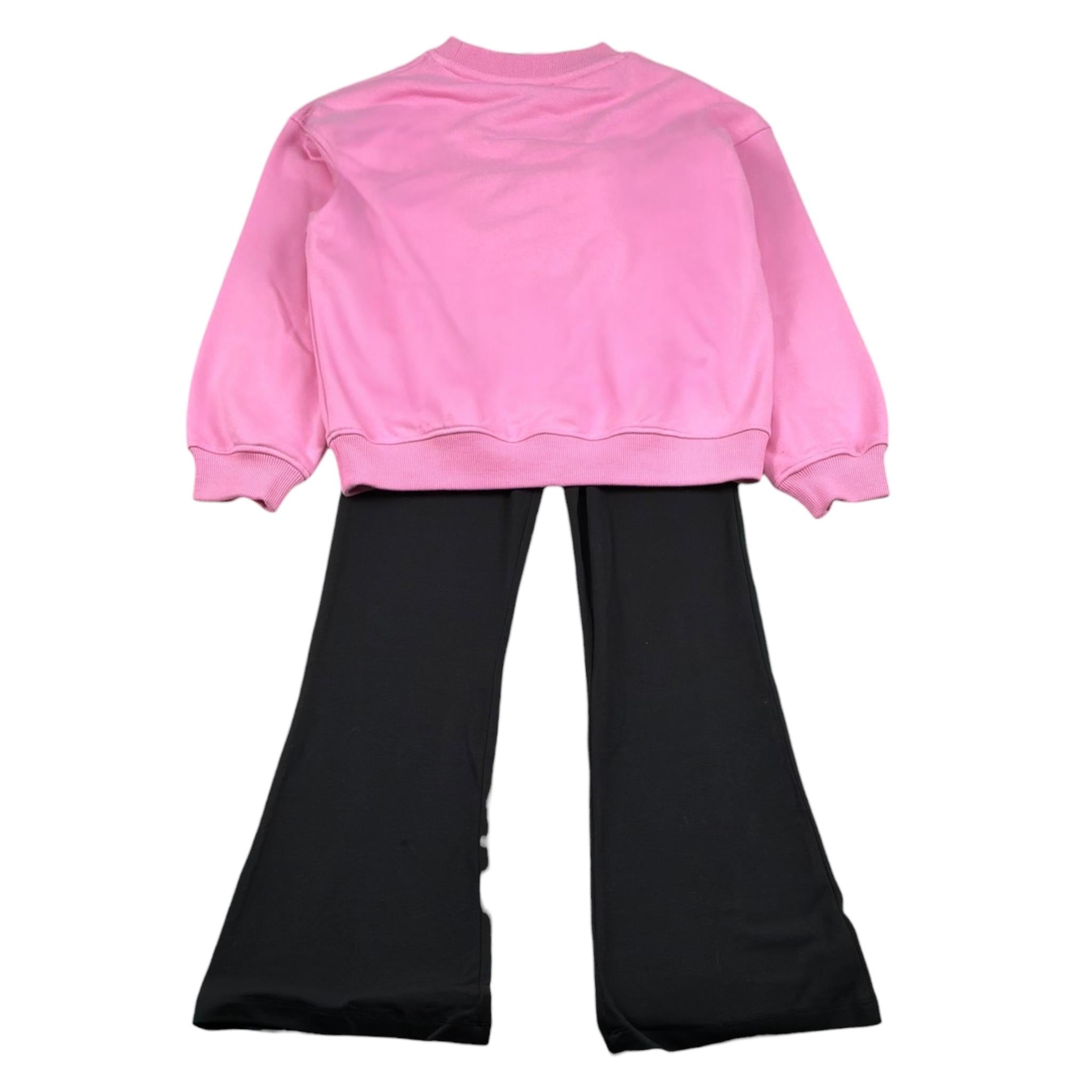 John Richmond Completo 2 Pezzi Felpa-Pantalone A Zampa per Bambina RGP26014CF ROSA/NERO JOHN RICHMOND 