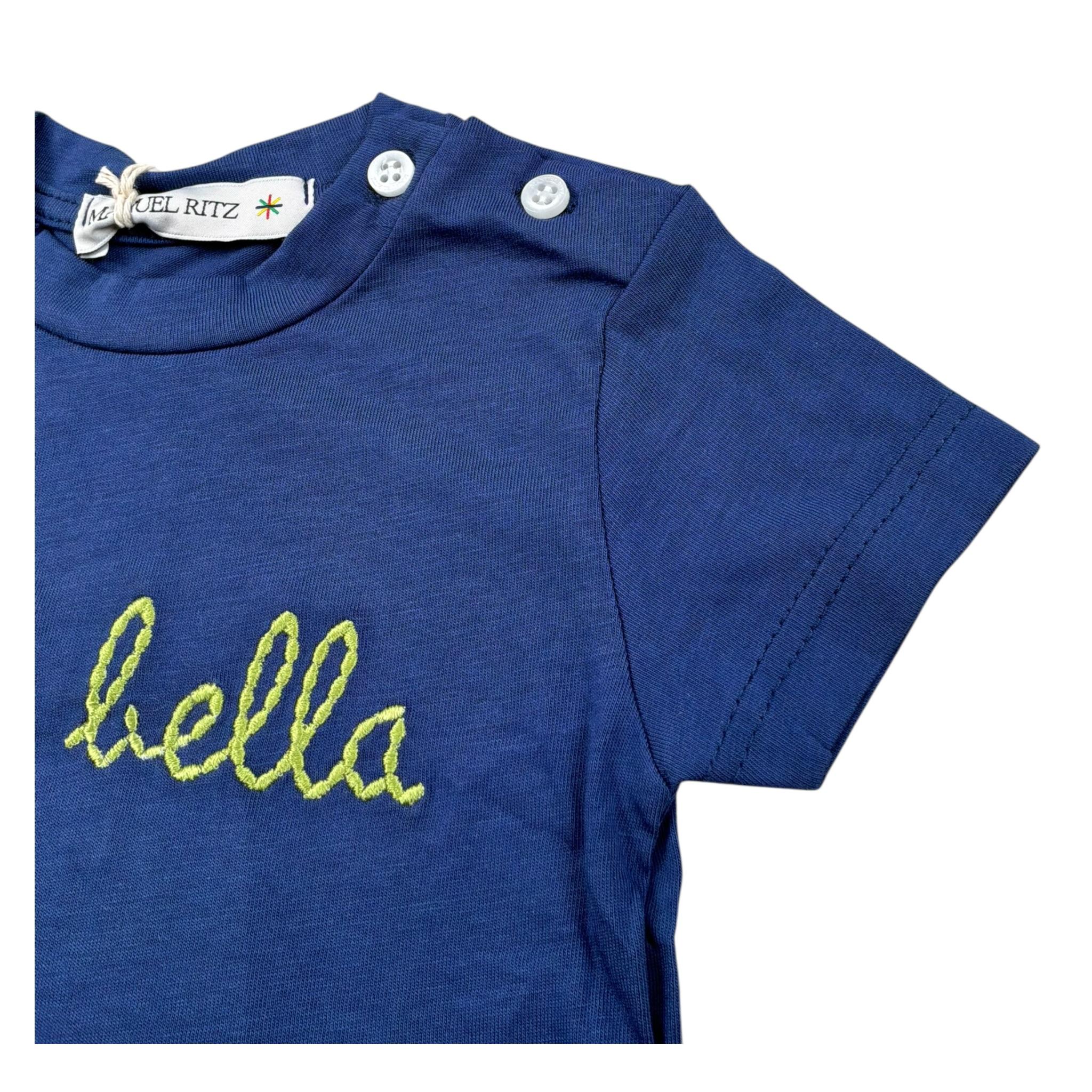 Manuel Ritz T-Shirt Tinta Unita On Stampa per Neonato MR2656 BLU MANUEL RITZ 