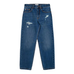 Moschino Jeans Tinta Unita con Elastico In Vita per Bambino HUP089 BLU MOSCHINO 