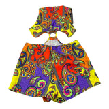 4Giveness Tuta Intera Corta Stampa Fantasia con Scollatura Multicolor per Bambina