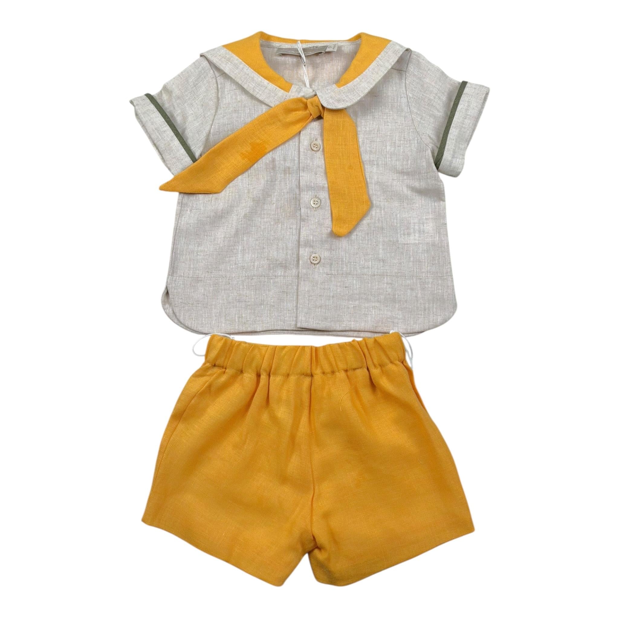 La Stupenderia Completo 2 Pezzi Camicia-Bermuda Bicolore per Neonato TBCT51 GIALLO/BEIGE LA STUPENDERIA 