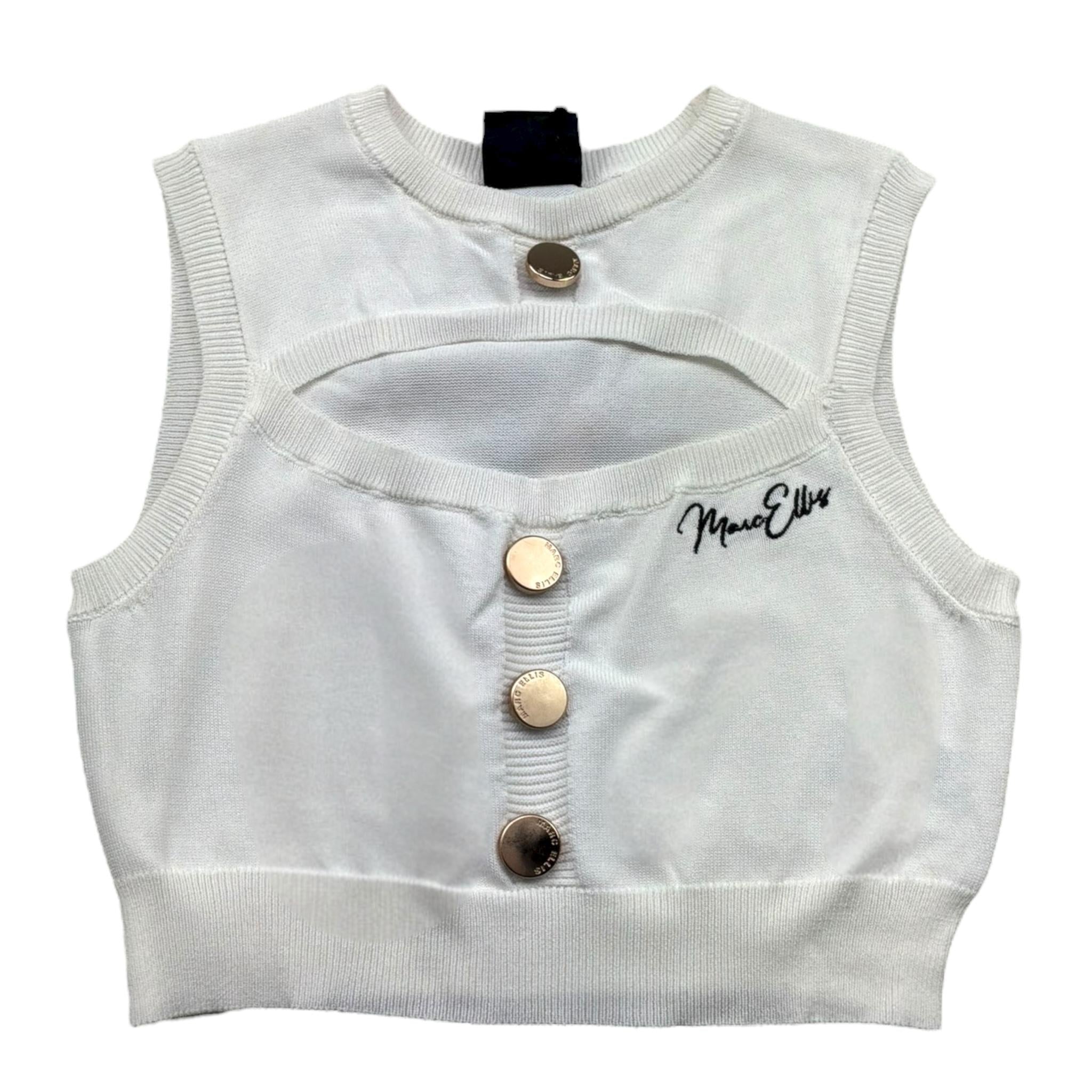 Marc Ellis Top Giromanica Tinta Unita con Logo per Bambina JMJTP01252 PANNA MARC ELLIS 