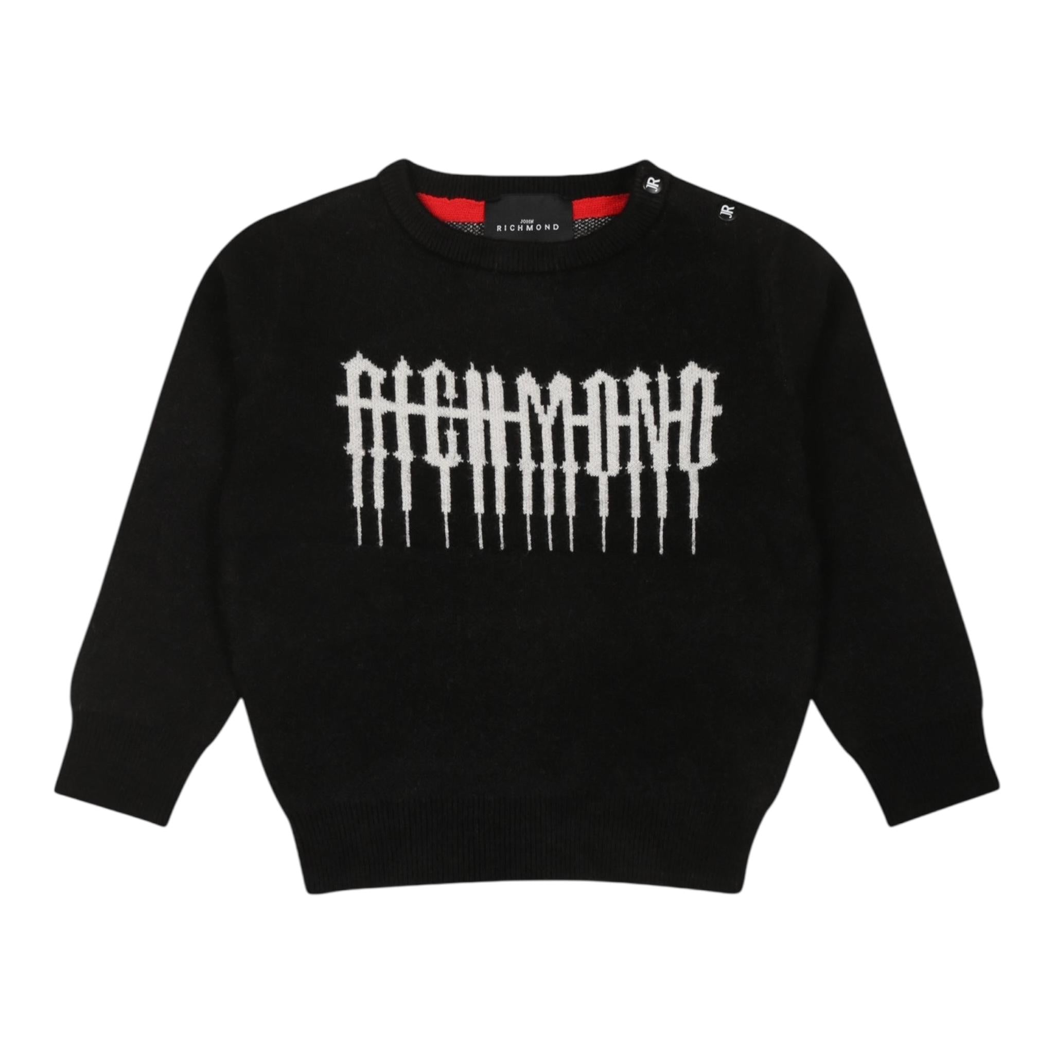 JOHN RICHMOND maglia tinta unita girocollo con stampa Nero per Neonato RIA24071MAXXX NERO JOHN RICHMOND 