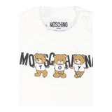 MOSCHINO felpa chiusa girocollo tinta unita con stampa in contrasto Bianco per Neonata M8F04QX BIANCO MOSCHINO 