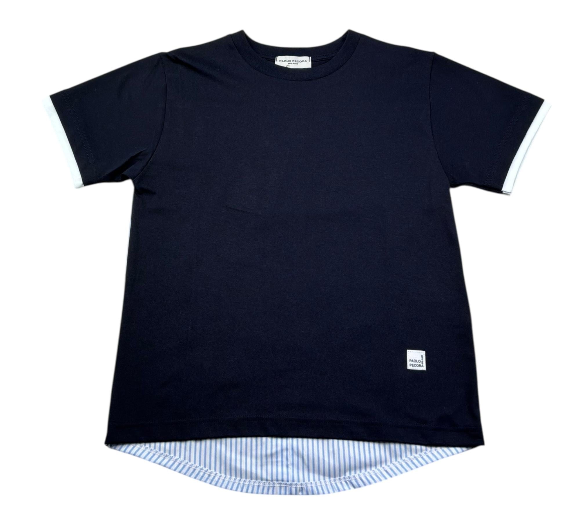 Paolo Pecora T-Shirt Girocollo Tinta Unita per Bambino PP4353 BLU PAOLO PECORA 