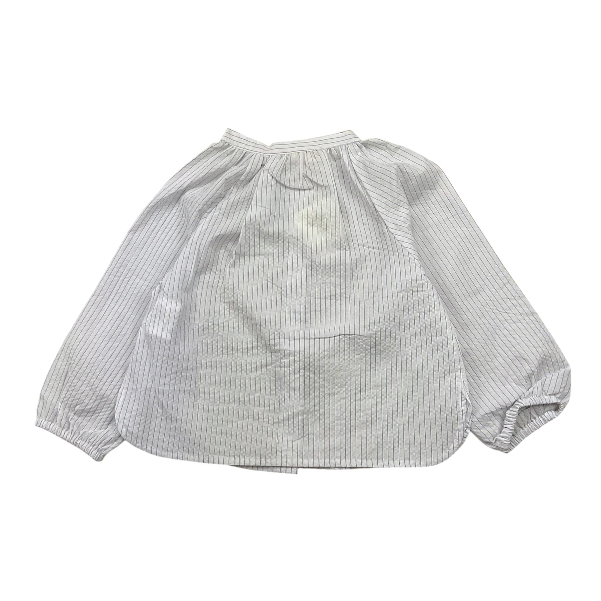 Babe & Tess Camicia Tinta Unita con Fantasia A Righe per Bambina 03518037 BIANCO BABE & TESS 