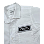 Iceberg Camicia Mezza Manica Tinta Unita con Logo per Neonato CMICE5111BXX BIANCO ICEBERG 