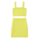 Twinset Completo 2 Pezzi Top-Gonna tinta unita Verde Acido per Bambina 251GJ3QX4XX VERDE ACIDO TWINSET 