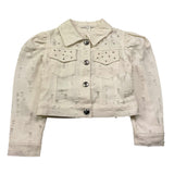 Miss Grant Giubbino In Denim Tinta Unita per Bambina MG1279 PANNA MISS GRANT 