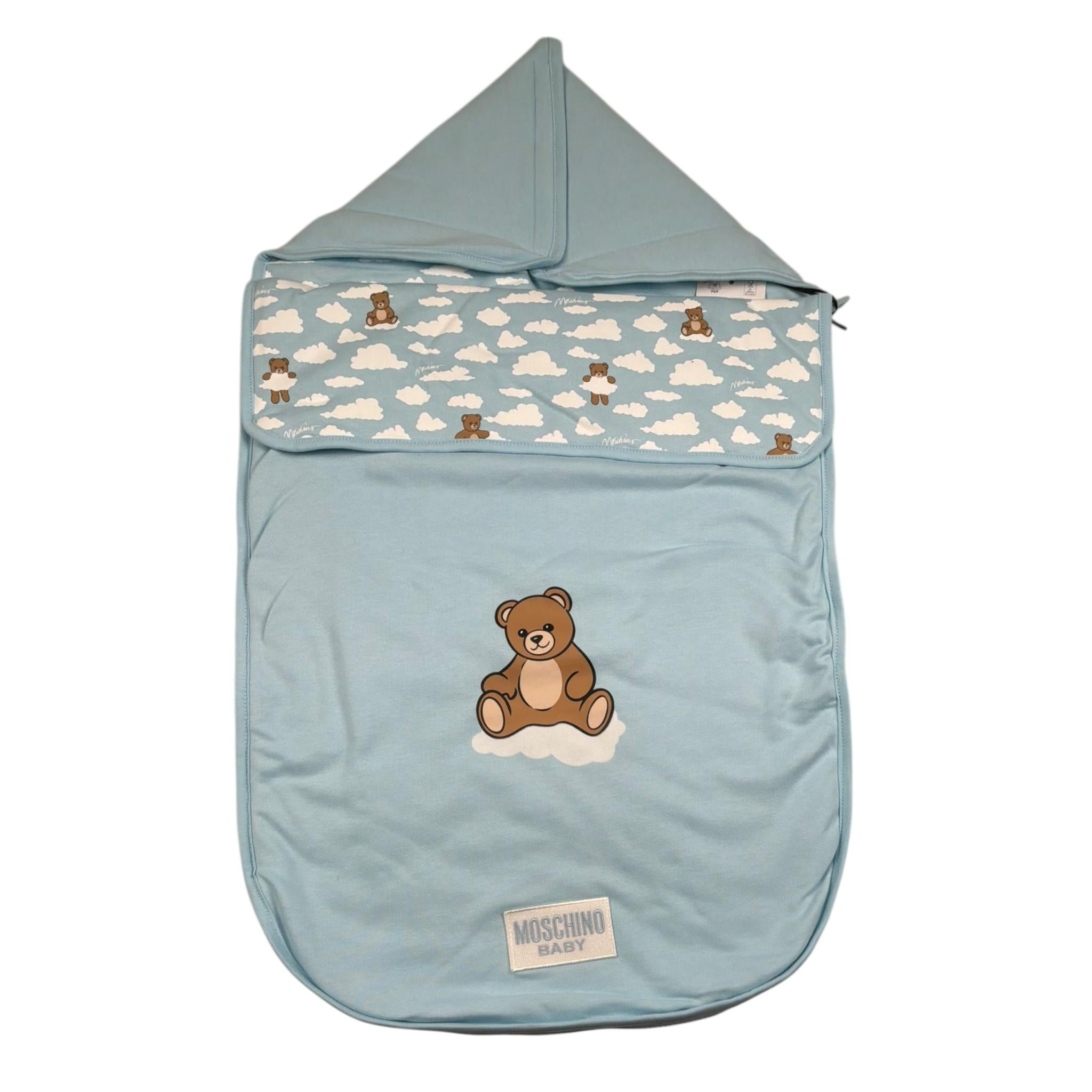 Moschino Sacco Nanna Tinta Unita con Stampa per Neonato MOE00P AZZURRO MOSCHINO 