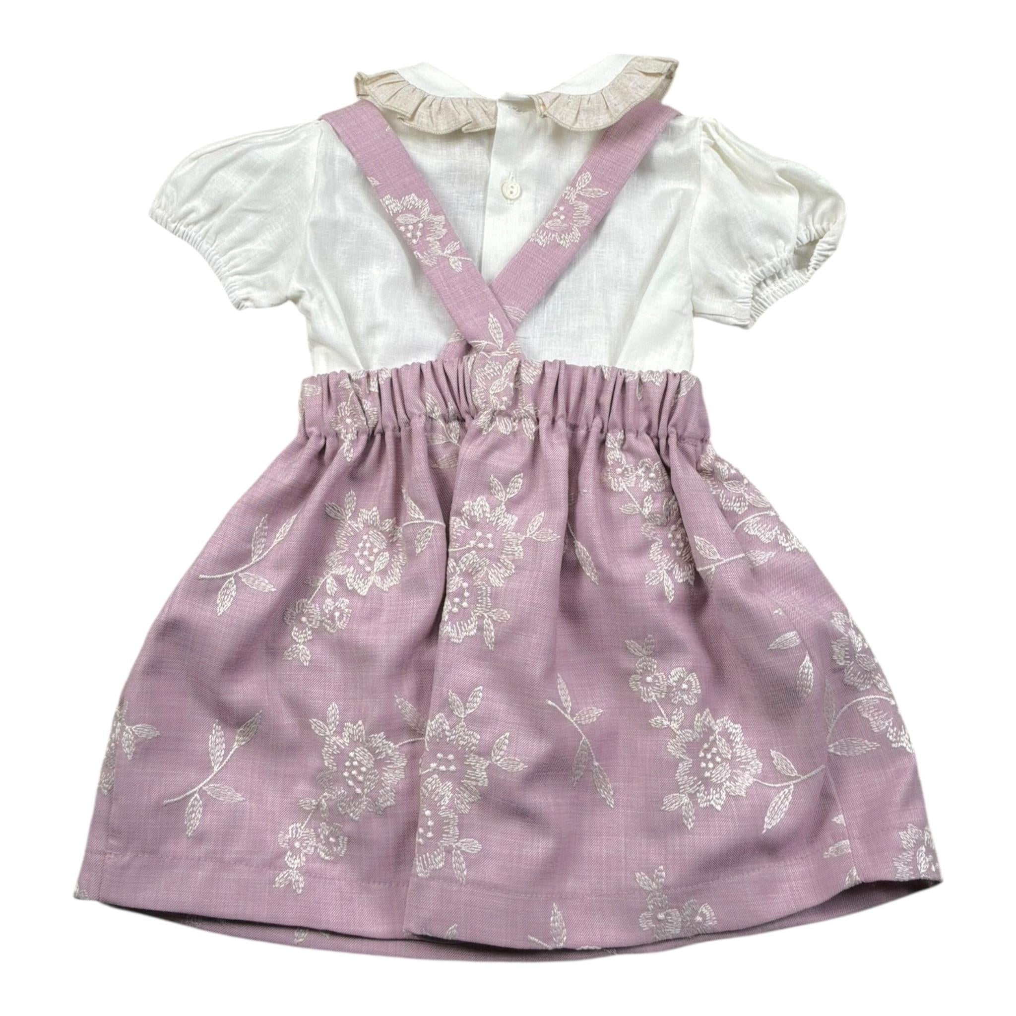 La Stupenderia Completo 2 Pezzi Body-Salopette Bicolore per Neonata TBCT544 BIANCO/ROSA LA STUPENDERIA 