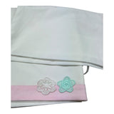 I Delfi Set Lenzuole Tinta Unita con Ricami per Neonata 25P5142 BIANCO I DELFI 