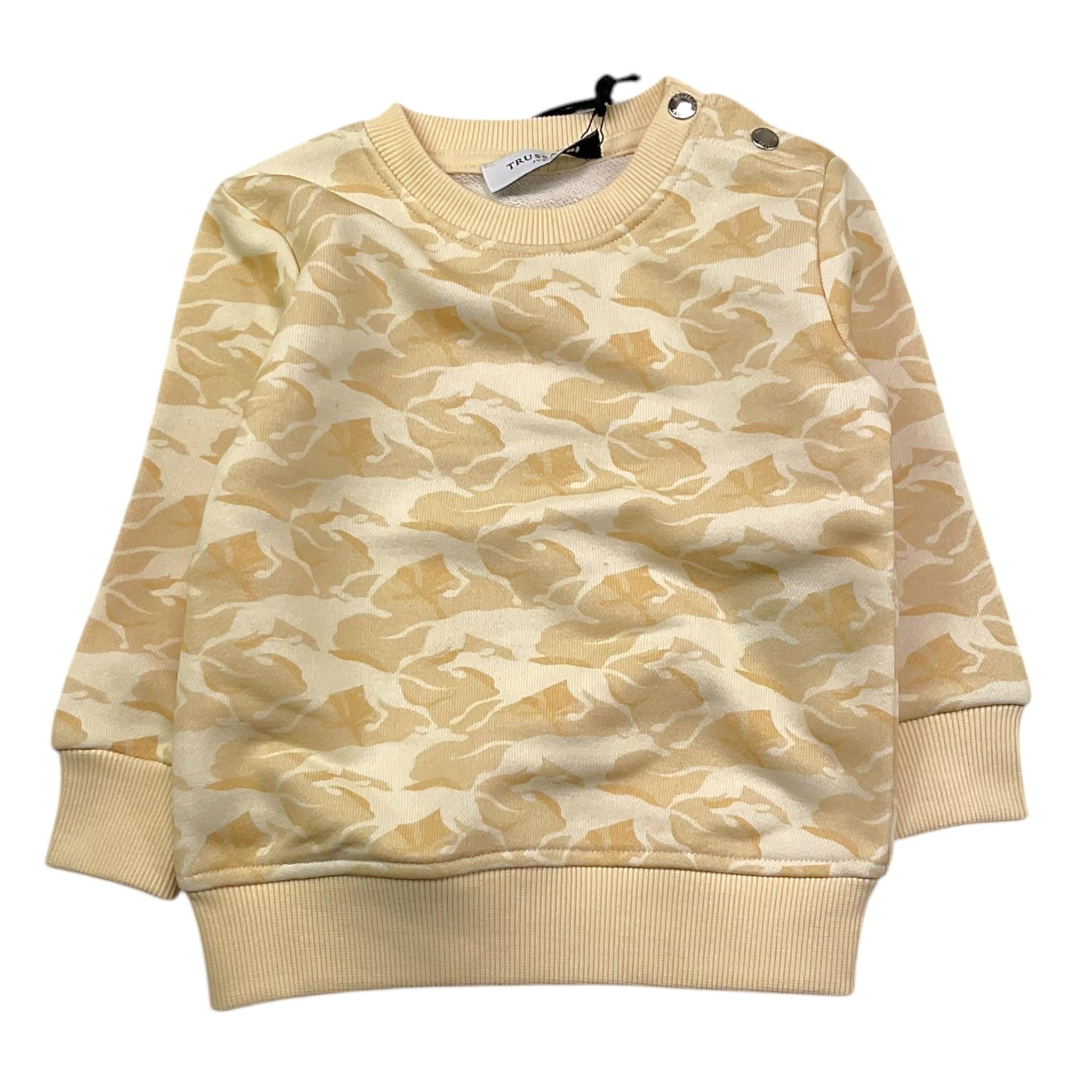 TRUSSARDI felpa tinta unita girocollo con stampa Panna per Neonato TIA2514FE PANNA TRUSSARDI 