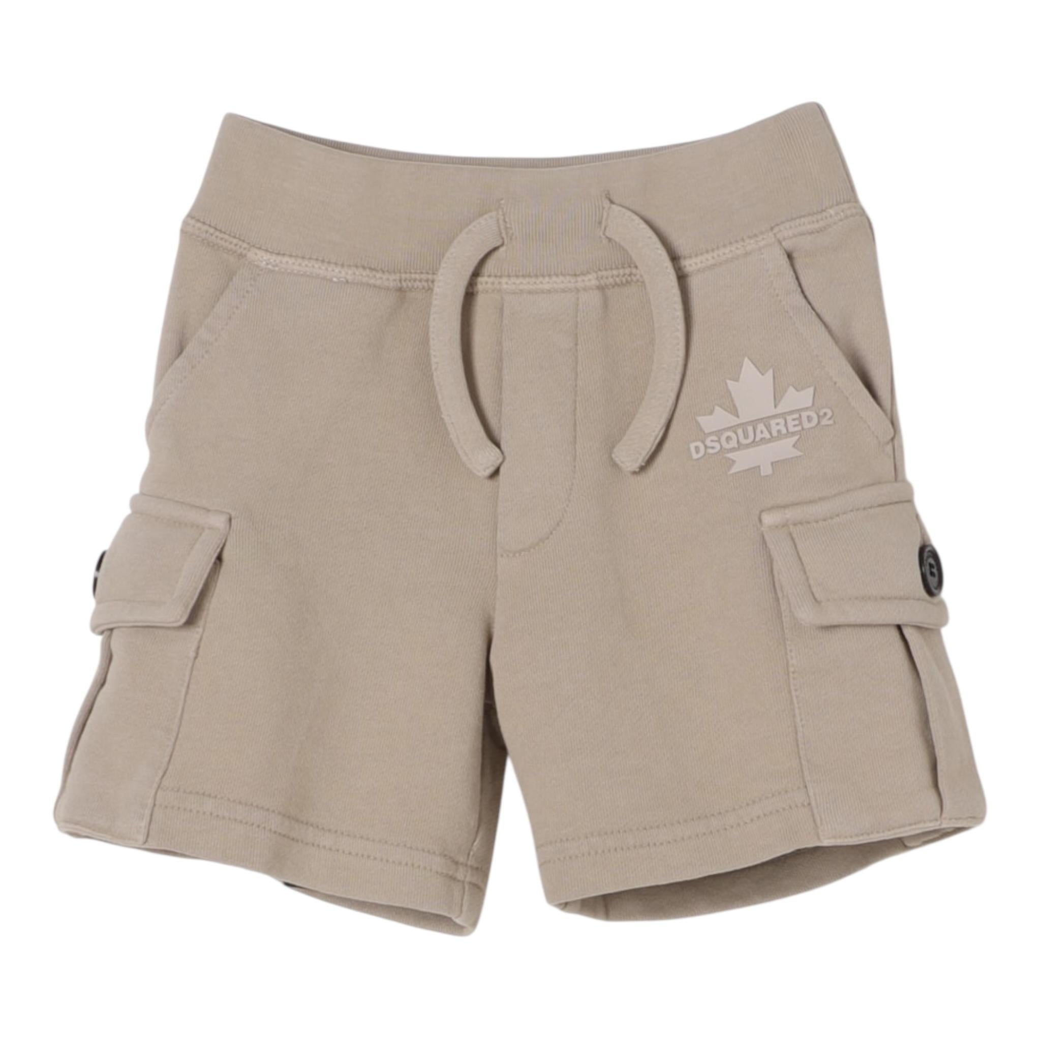 Dsquared2 Bermuda tinta unita con Elastico In Vita Beige per Bambino DQ2872J BEIGE DSQUARED2 