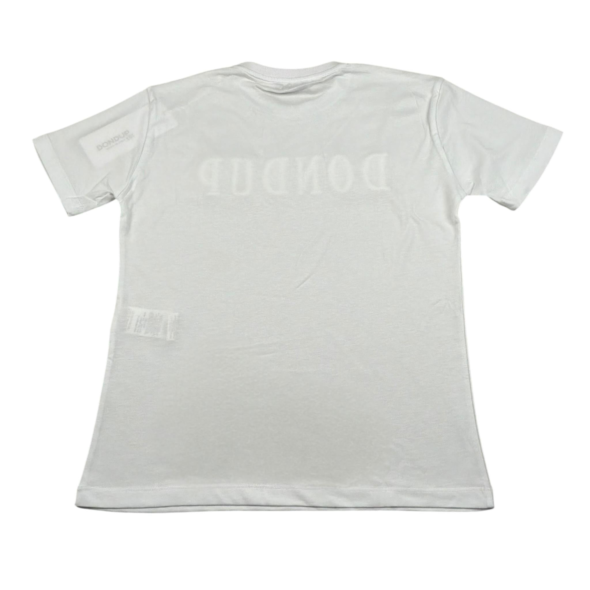 Dondup T-Shirt Girocollo Tinta Unita con Stampa per Bambina DMTS037XXX BIANCO DONDUP 