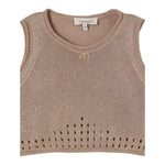 Twinset Top Tinta Unita Giromanica per Bambina 251GJ3431 TABACCO TWINSET 