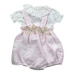 La Stupenderia Completo 2 Pezzi Bicolore Salopette-Camicia per Neonata TBCT588 ROSA LA STUPENDERIA 
