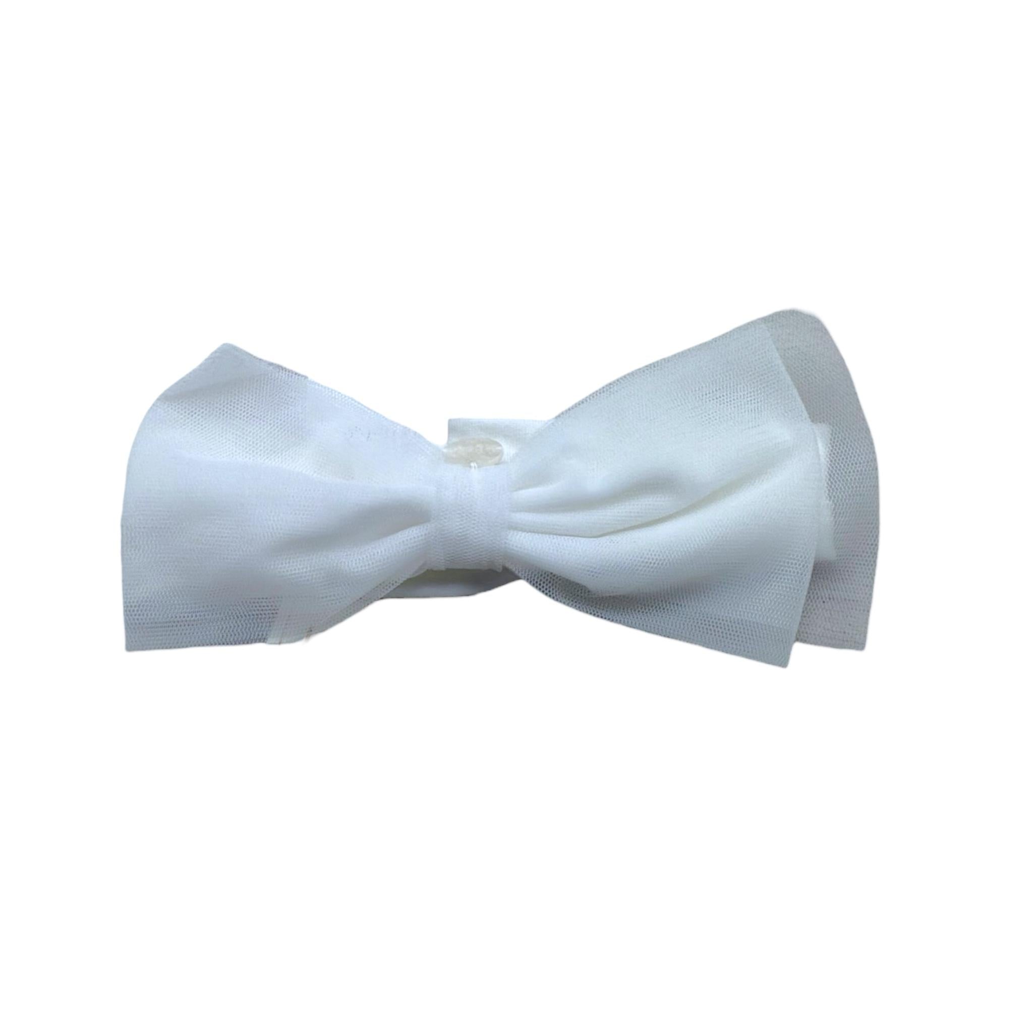 Le Bebe' Fascia Tinta Unita con Fiocco per Neonata LBG6408 BIANCO LE BEBE' 