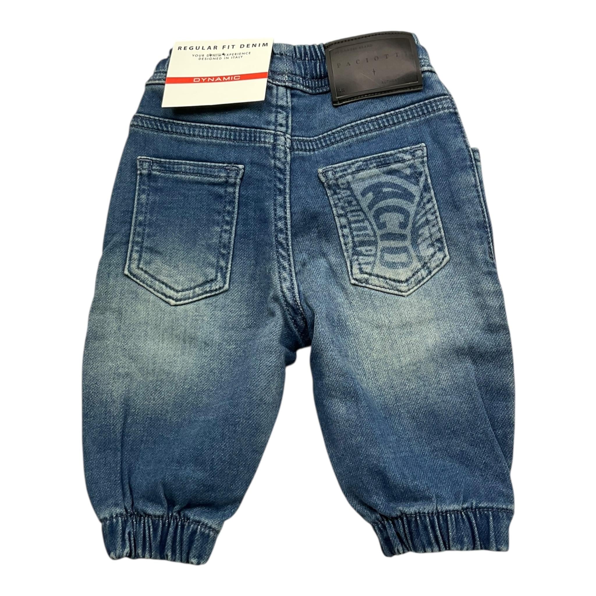 Cesare Paciotti Jeans Tinta Unita con Elastico In Vita per Neonato JDHD BLU CESARE PACIOTTI 