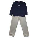 Cesare Paciotti Completo 2 Pezzi Felpa-Pantalone Bicolore Blu/Grigio Per Bambino