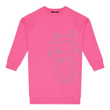 KARL LAGERFELD abito girocollo tinta unita con brillantini Rosa per Bambina Z30182 ROSA KARL LAGERFELD 