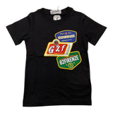 G2Firenze T-Shirt Girocollo Tinta Unita Con Stampa In Contrasto Nero Per Bambino