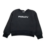 FREDDY felpa tinta unita girocollo con logo Nero per Bambina FR1754 NERO FREDDY 