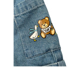 Moschino Short In Denim Tinta Unita con Stampa per Neonata MUQ019X BLU MOSCHINO 