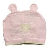 Nanan Cappello Tinta Unita Con Ricamo Orso Rosa Per Neonata