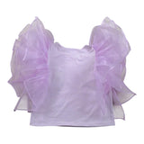 Miss Grant Top tinta unita con Rouches Lilla per Bambina MG1091 LILLA MISS GRANT 